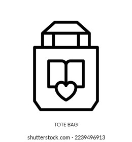 tote bag icon. Line Art Style Design Isolated On White Background