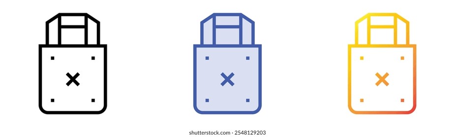 tote bag icon. Linear, Blue Fill and Gradient Style Design Isolated On White Background