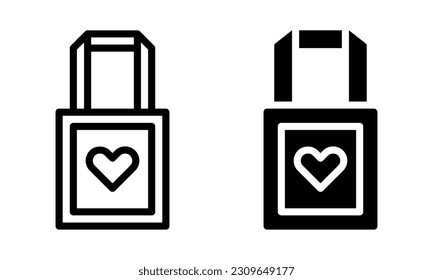 Tote bag icon with outline and glyph style.