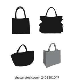 tote bag icon vector illustration flat design