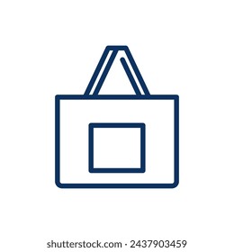 Tote bag Icon. Vector Isolated Line Art Illustration with Editable Stroke of Everyday Shopping Bag or Shopper in Modern Casual Minimal Design.