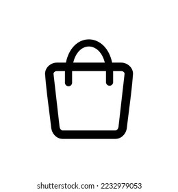 tote bag icon vector line style.