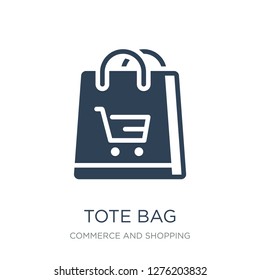 tote bag icon vector on white background, tote bag trendy filled icons from Commerce and shopping collection, tote bag vector illustration