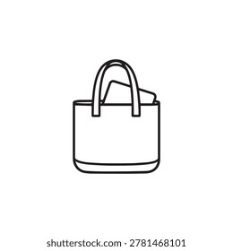 Tote Bag with Laptop Icon Vector Illustration