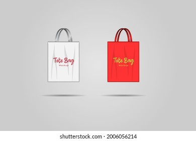 Tote bag mockup. Tote bag icon with shoulder strap. Vector illustration