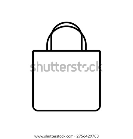 Tote Bag Outline Icon Isolated on White Background. Shopping and Fashion Symbol. Vector Illustration