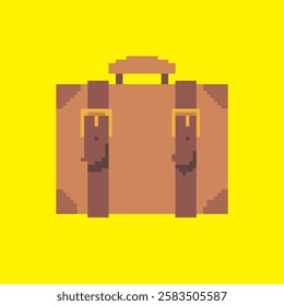 tote bag pixel art, vector illustration on isolated background.