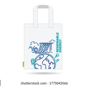 Tote-Tasche für Design-Tempel für erneuerbare Energien, Totbeutel-Mockup