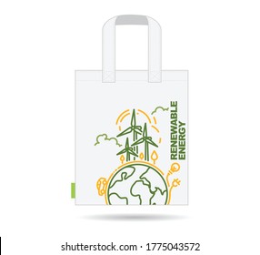 Tote Bag for Renewable Energy Design Templet, tote bag mockup