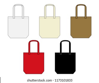 Tote bag / shopping bag / eco bag template illustration set