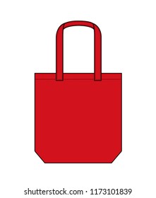 Tote bag / shopping bag / eco bag template illustration (red)