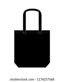 Tote bag / shopping bag / eco bag template illustration (black)