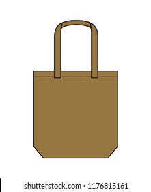 Tote bag / shopping bag / eco bag template illustration (brown)