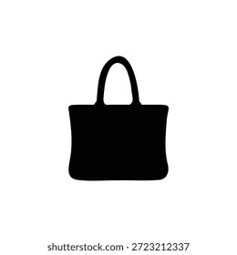 Tote bag silhouette icon vector flat design.