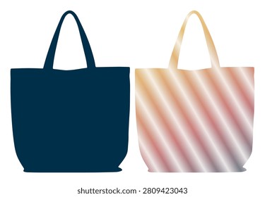Tote bag silhouette template vector design. Reusable eco-friendly shopping bag graphic illustration. Everyday carryall, fashion accessory.