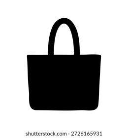 Tote saco silhueta vetor plana projeto de ilustração.