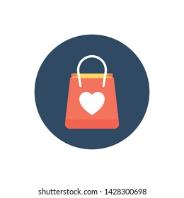 Tote Bag Vector illustration Flat style icon. 