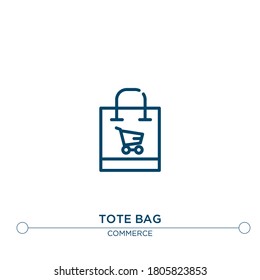 tote bag vector line icon. Simple element illustration. tote bag outline icon from commerce concept. Can be used for web and mobile
