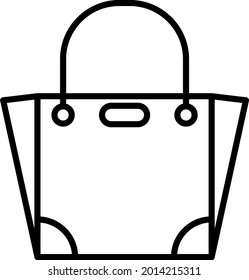Tote Bag Vector Line Icon Design
