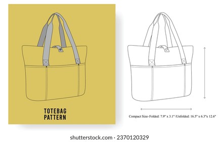 Tote Bag for Women, Tote bag pattern, Foldable Tote Bag With Zipper Large Shoulder Bag Top Handle Handbag for Travel.