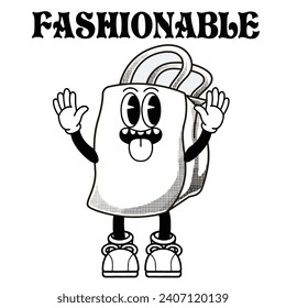 Tote bags Character Design With Slogan Fashionable
