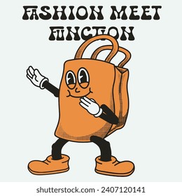 Tote bags Character Design With Slogan Fashion meet function