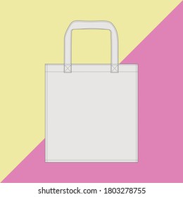 Tote Bag/shopping Bag Template Isolated On Multicolor Background. Vector EPS 10 Illustration Template.