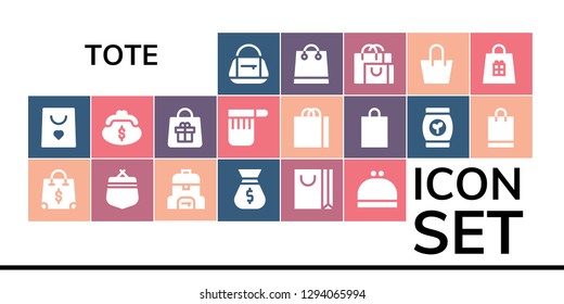  Tote Icon Set. 19 Filled Tote Icons. Simple Modern Icons About  - Bag, Shopping Bag, Purse