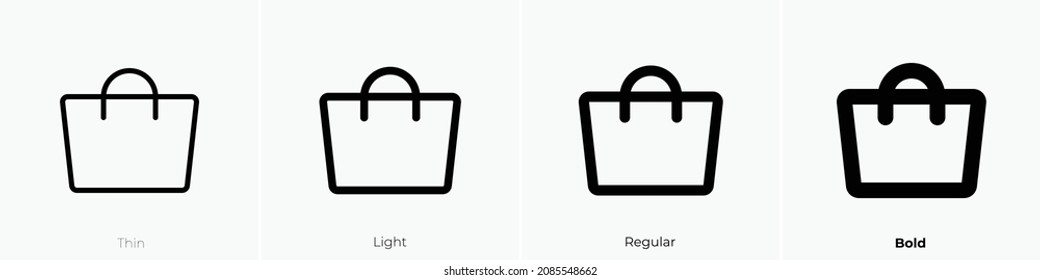 tote icon. Thin, Light Regular And Bold style design isolated on white background