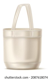 Tote shopping bag. Realistic fabric blank mockup