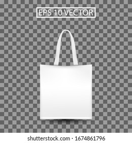 Totebag vector illustration 3D realistic , template corporate logo design business empty isolated white background
