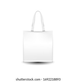 Totebag vector illustration 3D realistic , template corporate logo design business empty isolated white background