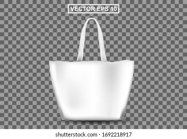 Totebag vector illustration 3D realistic , template corporate logo design business empty isolated white background