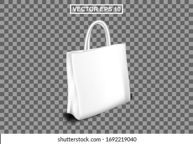 Totebag vector illustration 3D realistic , template corporate logo design business empty isolated white background