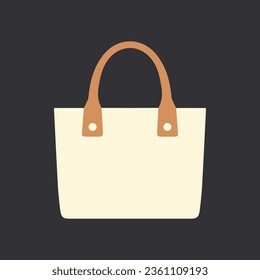 Totebag vector illustration, flat white totebag, shopbag vector art isolated