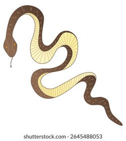 Totem animal. Cobra mágica. A bruxa é uma cobra mágica. Previsões e magia. Ilustração desenhada à mão vetorial
