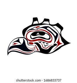 Totem Bird Indigenous Art Stylization