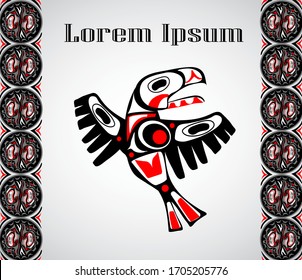 totem bird indigenous art stylization