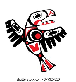 totem bird indigenous art  stylization