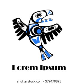 totem bird indigenous art  stylization