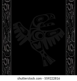 totem bird indigenous art stylization