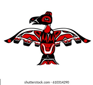 Totem Bird Indigenous Art Stylization Stock Vector (Royalty Free ...