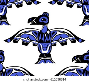 totem bird indigenous art stylization