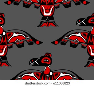 totem bird indigenous art stylization