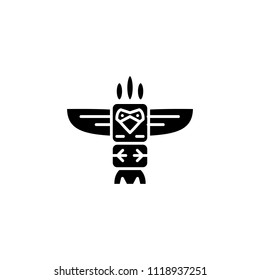 Totem black icon concept. Totem flat  vector symbol, sign, illustration.