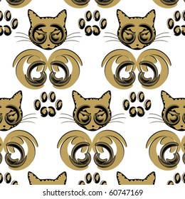  Totem Cat Repeating Vector  Pattern