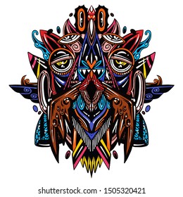 Totem Character Pattern Design Illustration for Print Art, Poster, Flyer and Banner
