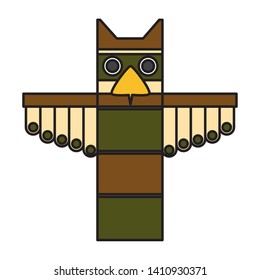 totem culture traditional happy canada day vector illustration