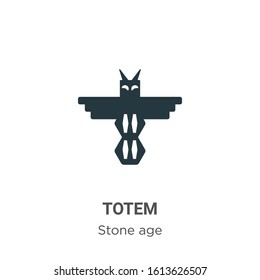 Totem glyph icon vector on white background. Flat vector totem icon symbol sign from modern stone age collection for mobile concept and web apps design.