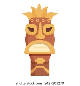 Totem icon cartoon vector. Altar stone. Statue maya ancient native